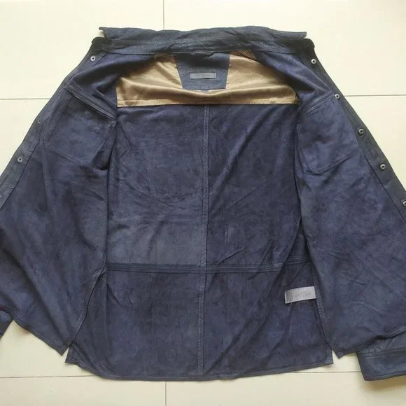 JOHN VARVATOS MEN'S IZZY LEATHER SHIRT JACKET - Picture 7 of 12